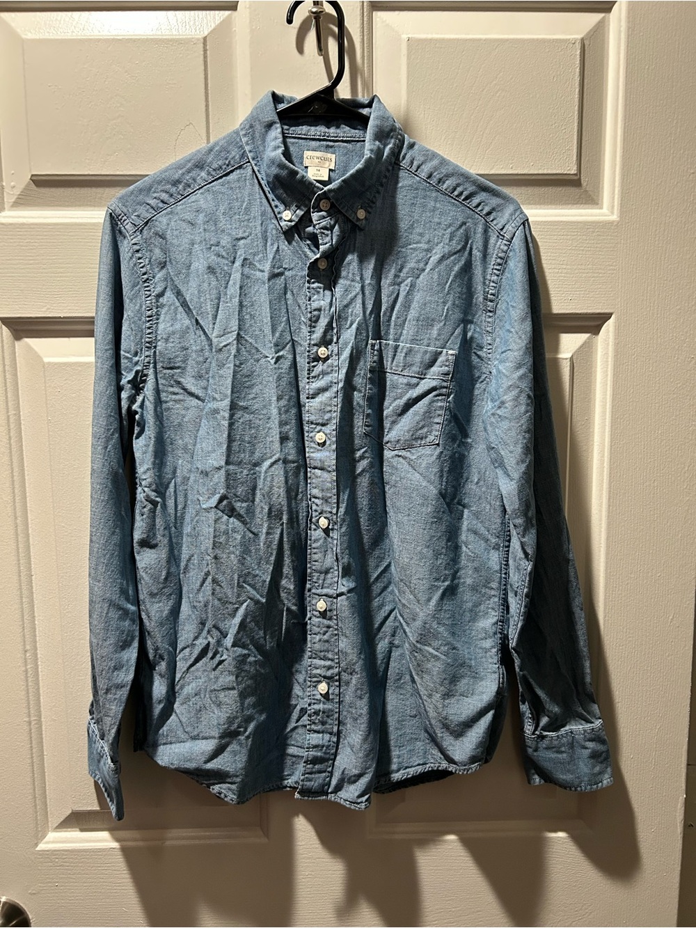 Crewcuts J. Crew Boy’s Long Sleeve Chambray Denim Button-Down Shirt
